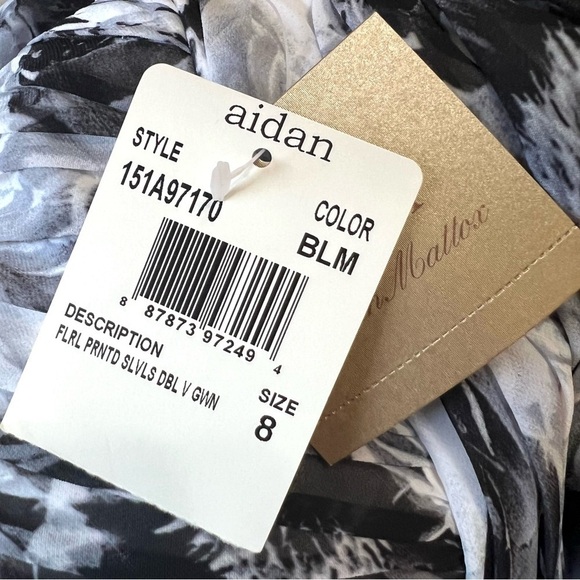 Aidan Mattox NWT Floral Sleeveless Double V Waist Cutouts Maxi Dress Women 8 - Picture 11 of 14